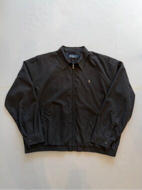 Polo by Ralph Lauren Men’s Black Zip-Front Harrington Jacket XL